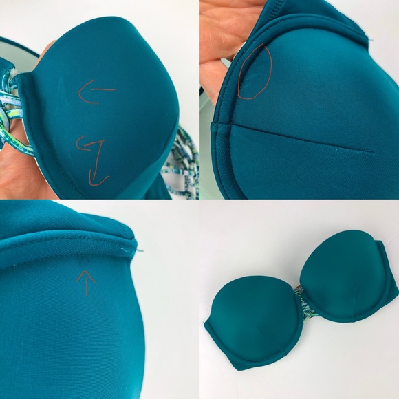 Victoria's Secret The Beach Bandeau Teal 34C - Picture 5 of 8